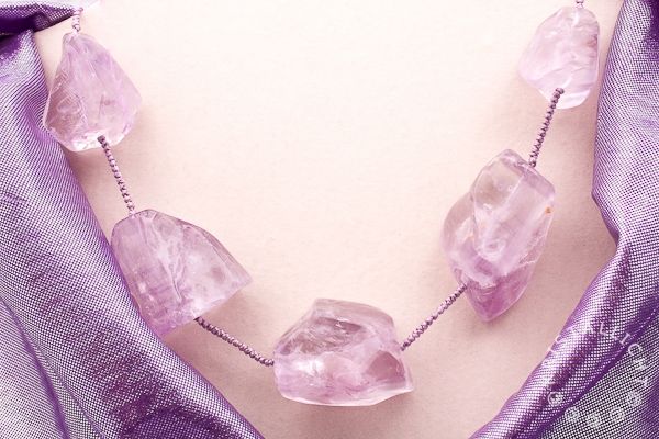 XXL nuggets amethist ketting