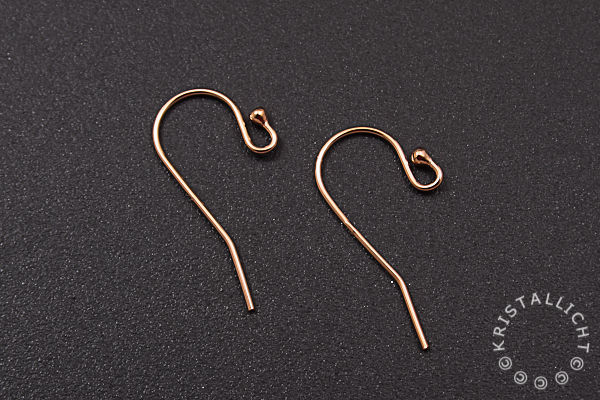 zilver rose verguld (0,6 micron) open oorhaak met bolletje - 26 mm
