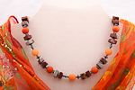ketting Kristallicht sieraden half edelstenen oranje geverfde bergkristal jaspis